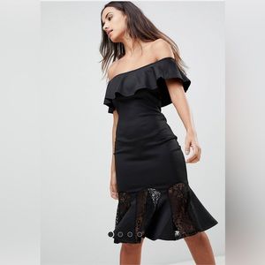 AX Paris Bardot Dress w/ Lace Pephem
